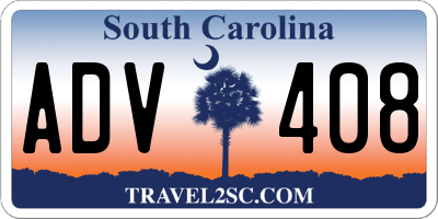 SC license plate ADV408