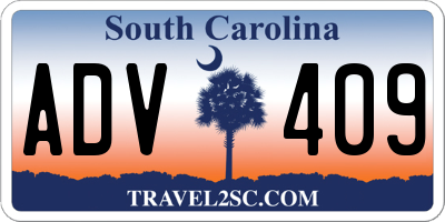 SC license plate ADV409