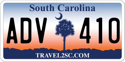 SC license plate ADV410