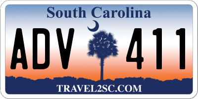 SC license plate ADV411