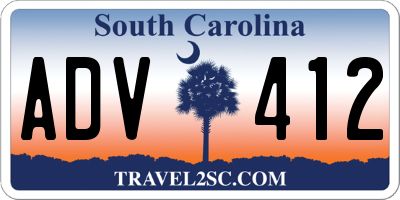 SC license plate ADV412