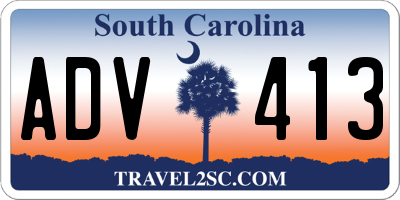 SC license plate ADV413