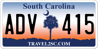 SC license plate ADV415