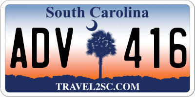 SC license plate ADV416