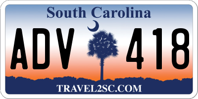 SC license plate ADV418