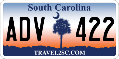SC license plate ADV422