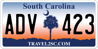 SC license plate ADV423