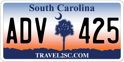 SC license plate ADV425