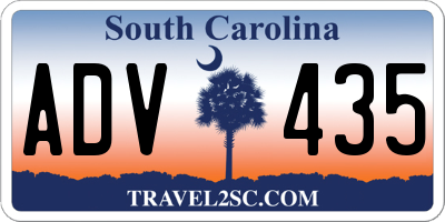 SC license plate ADV435