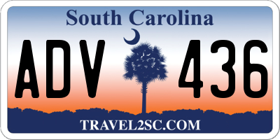 SC license plate ADV436