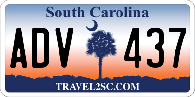 SC license plate ADV437