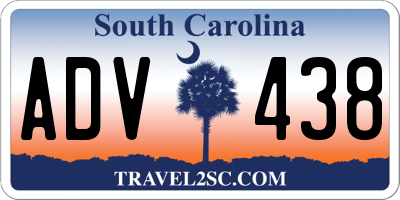 SC license plate ADV438