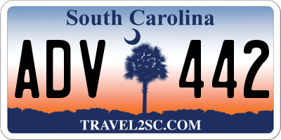 SC license plate ADV442