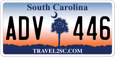 SC license plate ADV446