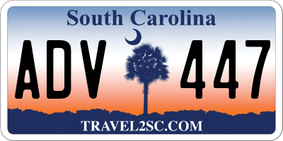 SC license plate ADV447