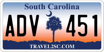SC license plate ADV451