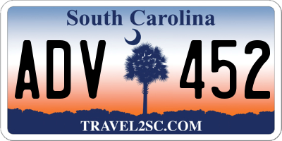 SC license plate ADV452