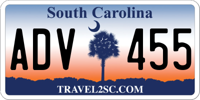SC license plate ADV455