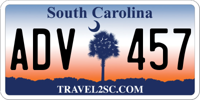 SC license plate ADV457