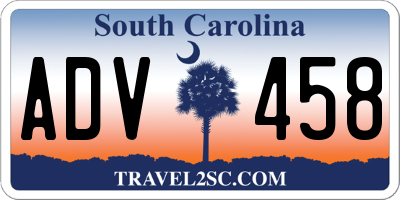 SC license plate ADV458