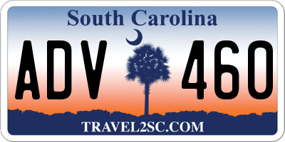 SC license plate ADV460