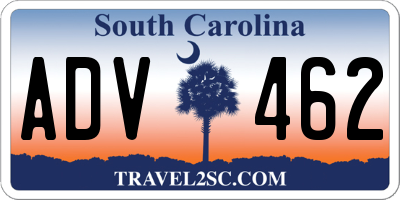SC license plate ADV462