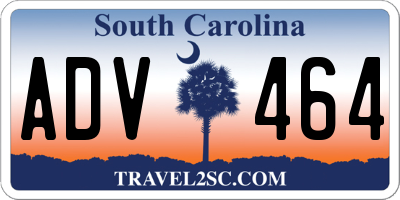 SC license plate ADV464