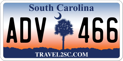 SC license plate ADV466