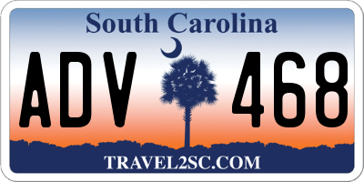 SC license plate ADV468