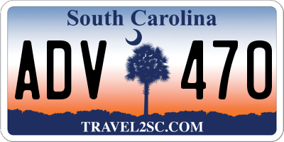 SC license plate ADV470