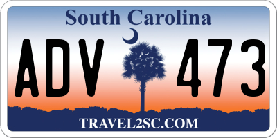 SC license plate ADV473