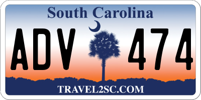 SC license plate ADV474
