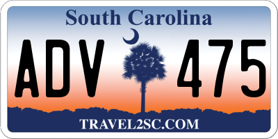 SC license plate ADV475