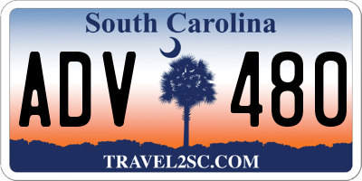 SC license plate ADV480