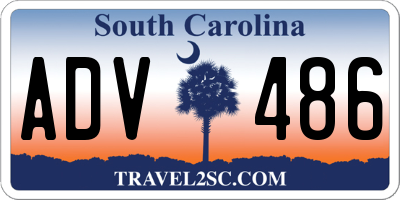 SC license plate ADV486