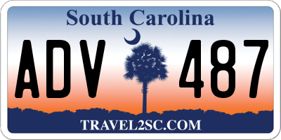 SC license plate ADV487