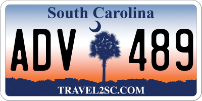 SC license plate ADV489