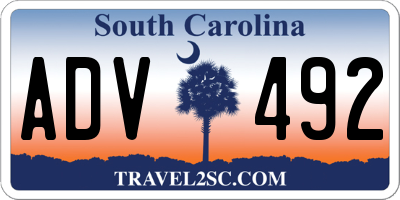 SC license plate ADV492