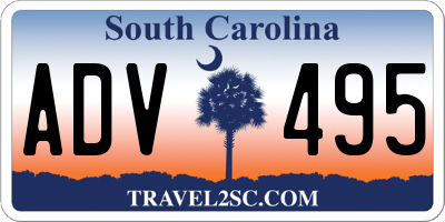 SC license plate ADV495