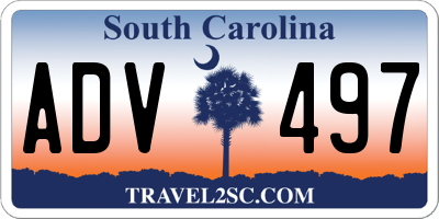 SC license plate ADV497