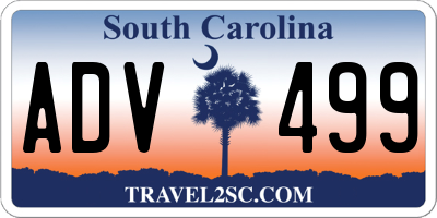 SC license plate ADV499