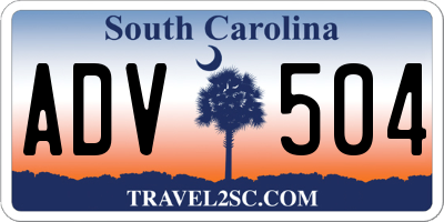 SC license plate ADV504