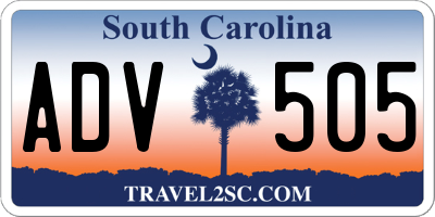 SC license plate ADV505