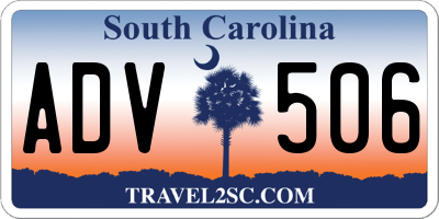 SC license plate ADV506