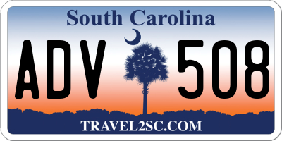 SC license plate ADV508