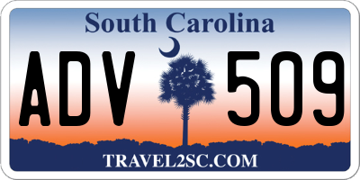SC license plate ADV509