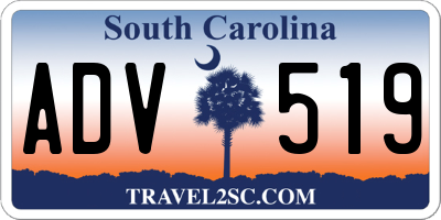 SC license plate ADV519