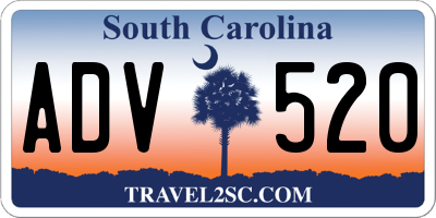 SC license plate ADV520
