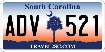 SC license plate ADV521