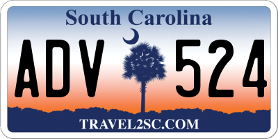 SC license plate ADV524